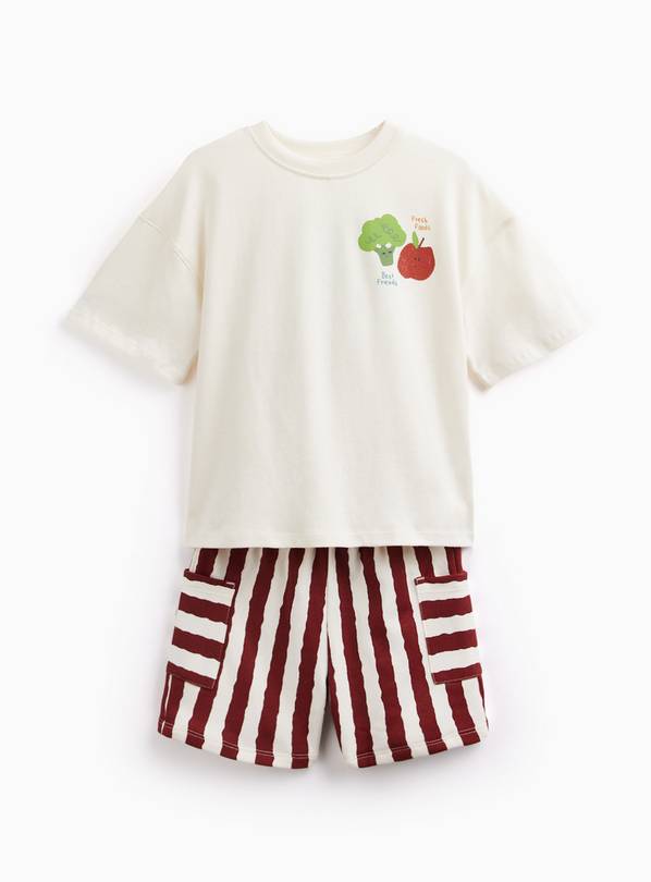 White Copacabana Vegetable Stripe Shirt &  5-6 years